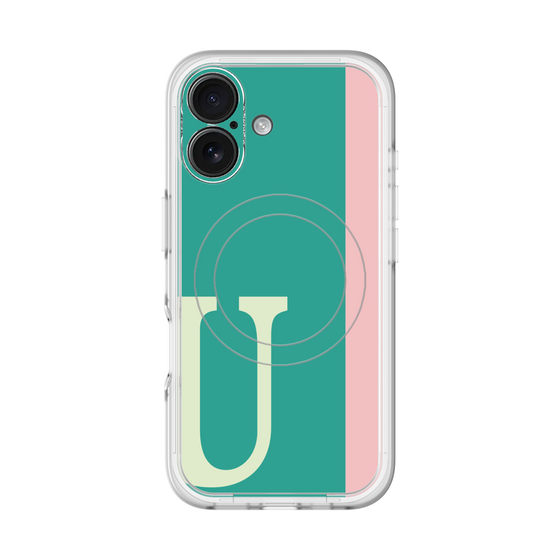 スリムプロテクションプレミアムケース with MagSafe［ オリジナル - initial color line - U green ］