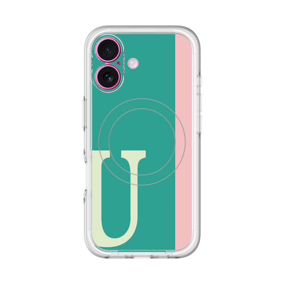 スリムプロテクションプレミアムケース with MagSafe［ オリジナル - initial color line - U green ］