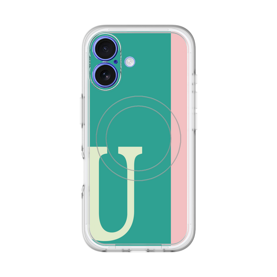 スリムプロテクションプレミアムケース with MagSafe［ オリジナル - initial color line - U green ］