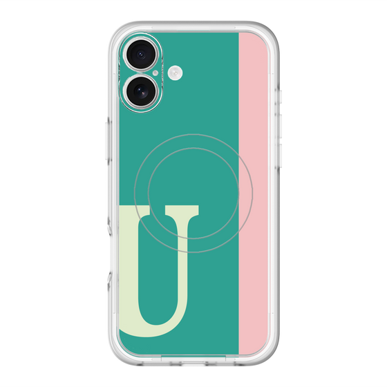 スリムプロテクションプレミアムケース with MagSafe［ オリジナル - initial color line - U green ］