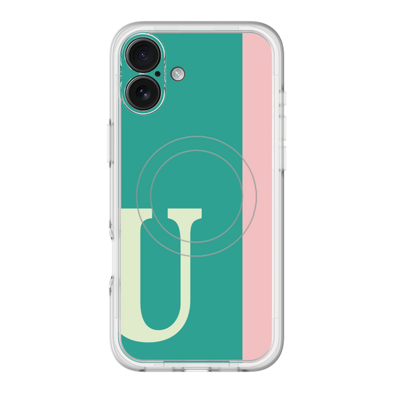 スリムプロテクションプレミアムケース with MagSafe［ オリジナル - initial color line - U green ］