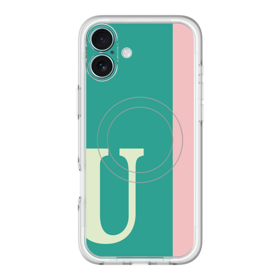 スリムプロテクションプレミアムケース with MagSafe［ オリジナル - initial color line - U green ］