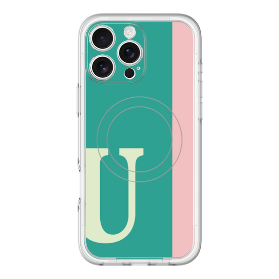 スリムプロテクションプレミアムケース with MagSafe［ オリジナル - initial color line - U green ］