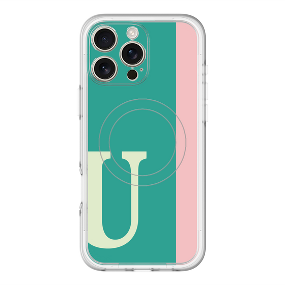 スリムプロテクションプレミアムケース with MagSafe［ オリジナル - initial color line - U green ］