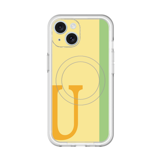 スリムプロテクションプレミアムケース with MagSafe［ オリジナル - initial color line - U yellow ］