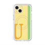 スリムプロテクションプレミアムケース with MagSafe［ オリジナル - initial color line - U yellow ］
