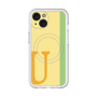 スリムプロテクションプレミアムケース with MagSafe［ オリジナル - initial color line - U yellow ］