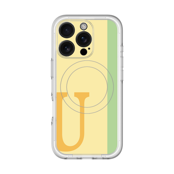 スリムプロテクションプレミアムケース with MagSafe［ オリジナル - initial color line - U yellow ］