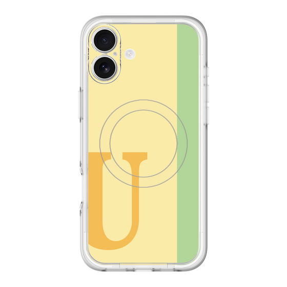 スリムプロテクションプレミアムケース with MagSafe［ オリジナル - initial color line - U yellow ］
