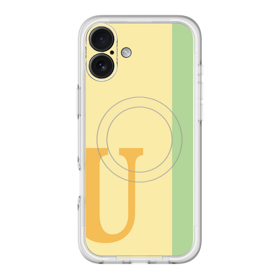 スリムプロテクションプレミアムケース with MagSafe［ オリジナル - initial color line - U yellow ］