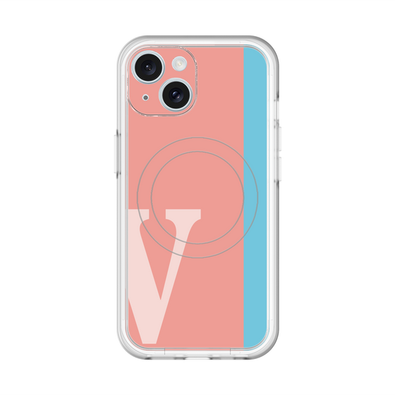 スリムプロテクションプレミアムケース with MagSafe［ オリジナル - initial color line - V pink ］
