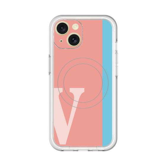スリムプロテクションプレミアムケース with MagSafe［ オリジナル - initial color line - V pink ］