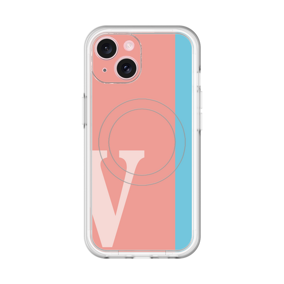 スリムプロテクションプレミアムケース with MagSafe［ オリジナル - initial color line - V pink ］