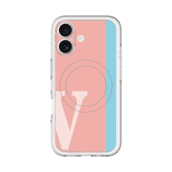 スリムプロテクションプレミアムケース with MagSafe［ オリジナル - initial color line - V pink ］