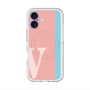 スリムプロテクションプレミアムケース with MagSafe［ オリジナル - initial color line - V pink ］