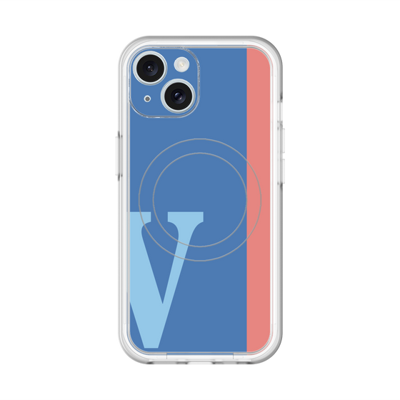 スリムプロテクションプレミアムケース with MagSafe［ オリジナル - initial color line - V blue ］