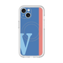 スリムプロテクションプレミアムケース with MagSafe［ オリジナル - initial color line - V blue ］