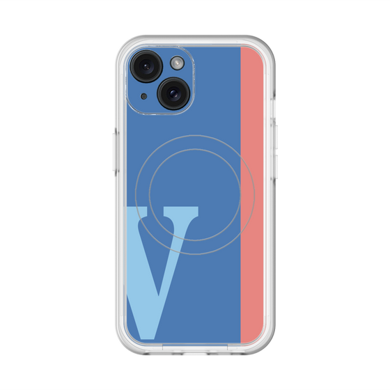 スリムプロテクションプレミアムケース with MagSafe［ オリジナル - initial color line - V blue ］
