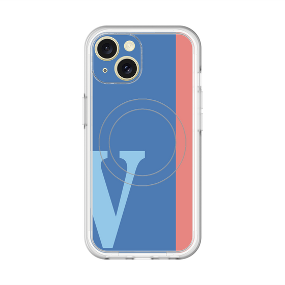 スリムプロテクションプレミアムケース with MagSafe［ オリジナル - initial color line - V blue ］