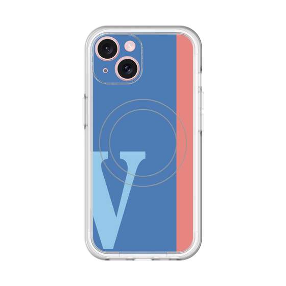 スリムプロテクションプレミアムケース with MagSafe［ オリジナル - initial color line - V blue ］