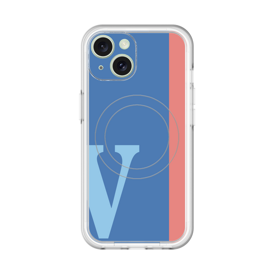 スリムプロテクションプレミアムケース with MagSafe［ オリジナル - initial color line - V blue ］