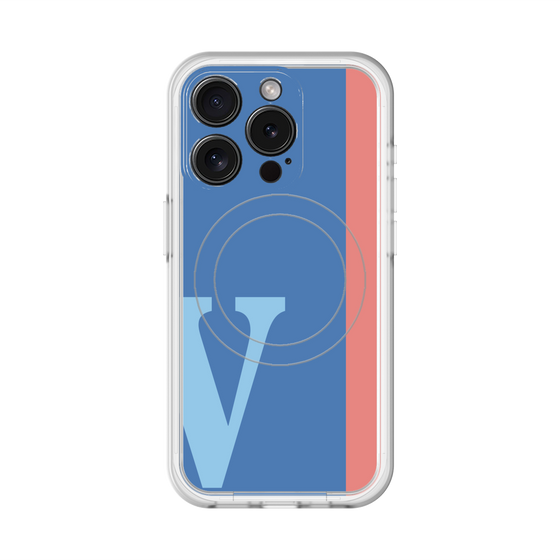 スリムプロテクションプレミアムケース with MagSafe［ オリジナル - initial color line - V blue ］