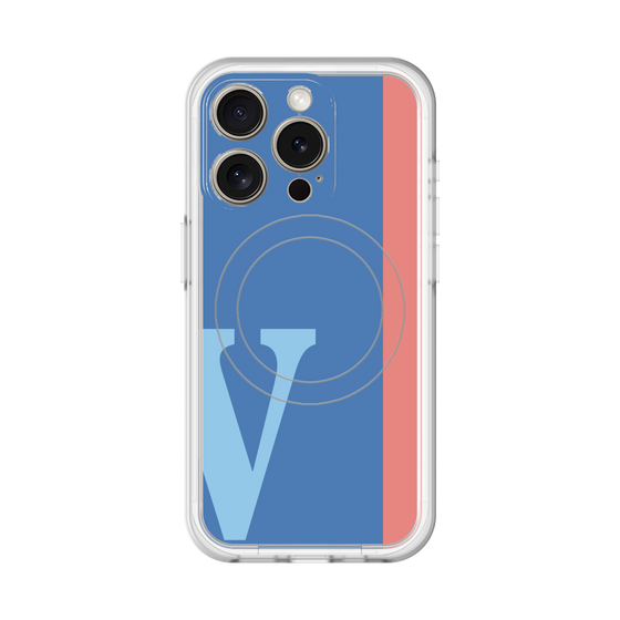 スリムプロテクションプレミアムケース with MagSafe［ オリジナル - initial color line - V blue ］