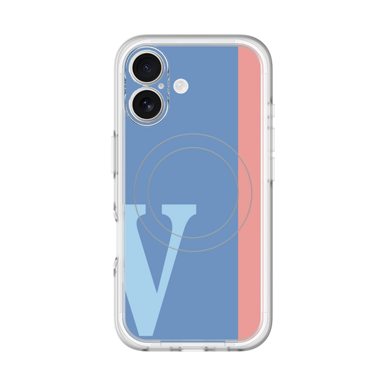 スリムプロテクションプレミアムケース with MagSafe［ オリジナル - initial color line - V blue ］