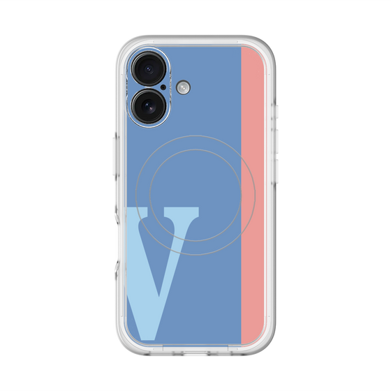 スリムプロテクションプレミアムケース with MagSafe［ オリジナル - initial color line - V blue ］
