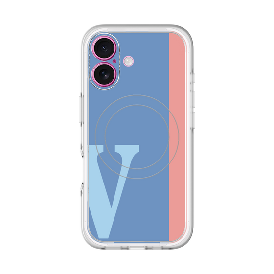 スリムプロテクションプレミアムケース with MagSafe［ オリジナル - initial color line - V blue ］