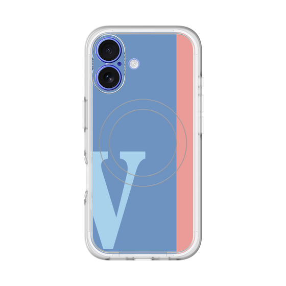 スリムプロテクションプレミアムケース with MagSafe［ オリジナル - initial color line - V blue ］