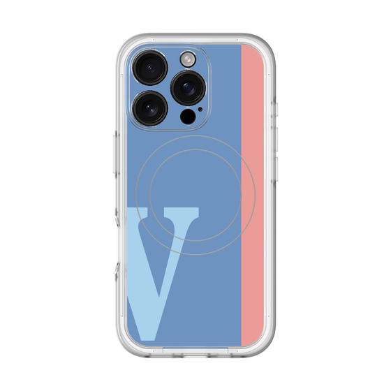 スリムプロテクションプレミアムケース with MagSafe［ オリジナル - initial color line - V blue ］