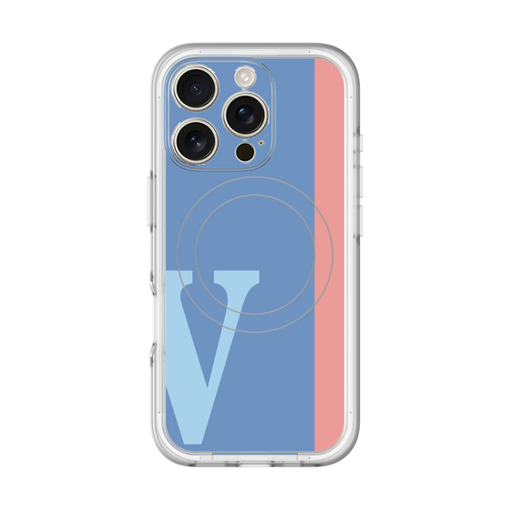 スリムプロテクションプレミアムケース with MagSafe［ オリジナル - initial color line - V blue ］