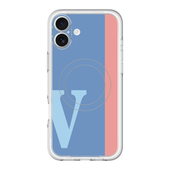 スリムプロテクションプレミアムケース with MagSafe［ オリジナル - initial color line - V blue ］