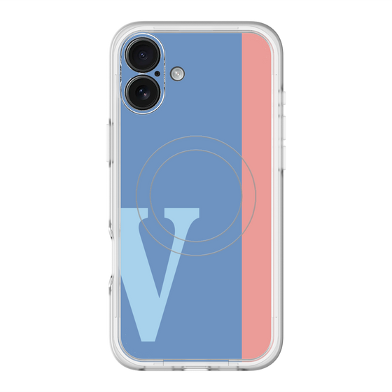 スリムプロテクションプレミアムケース with MagSafe［ オリジナル - initial color line - V blue ］