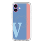スリムプロテクションプレミアムケース with MagSafe［ オリジナル - initial color line - V blue ］