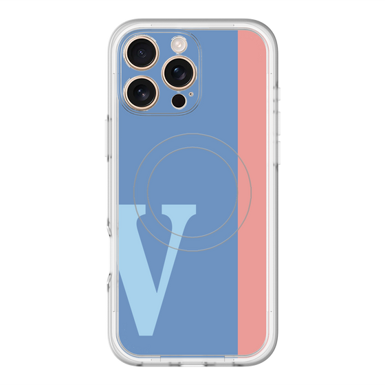 スリムプロテクションプレミアムケース with MagSafe［ オリジナル - initial color line - V blue ］
