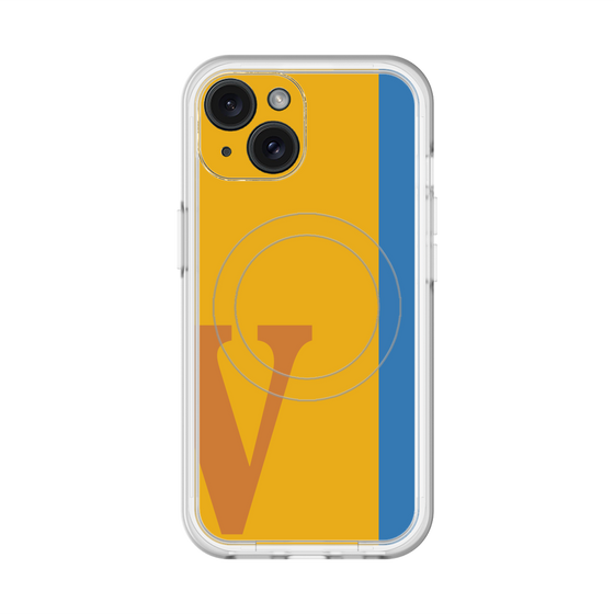 スリムプロテクションプレミアムケース with MagSafe［ オリジナル - initial color line - V orange ］