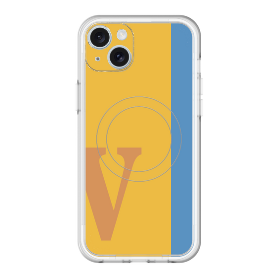 スリムプロテクションプレミアムケース with MagSafe［ オリジナル - initial color line - V orange ］