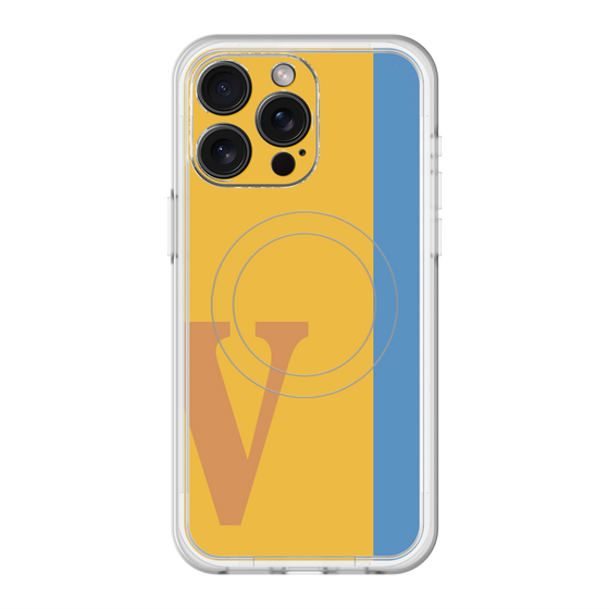 スリムプロテクションプレミアムケース with MagSafe［ オリジナル - initial color line - V orange ］