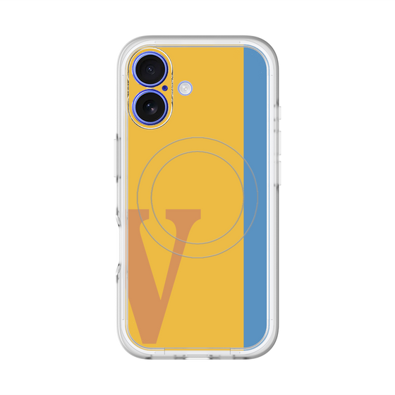 スリムプロテクションプレミアムケース with MagSafe［ オリジナル - initial color line - V orange ］
