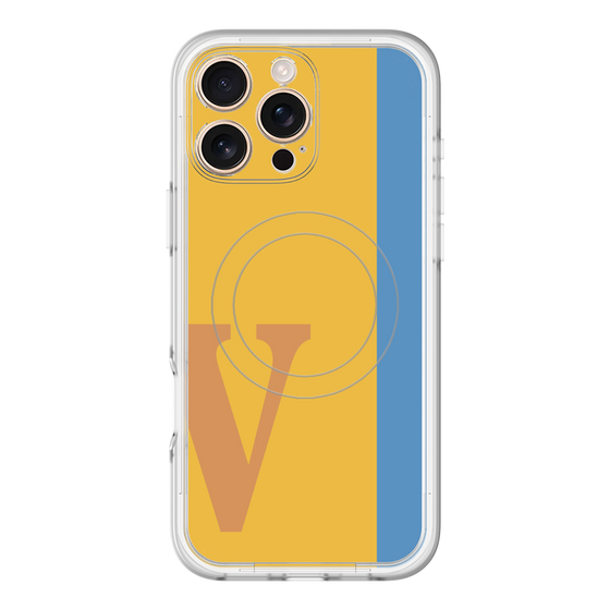 スリムプロテクションプレミアムケース with MagSafe［ オリジナル - initial color line - V orange ］