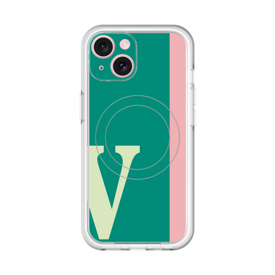 スリムプロテクションプレミアムケース with MagSafe［ オリジナル - initial color line - V green ］