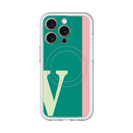 スリムプロテクションプレミアムケース with MagSafe［ オリジナル - initial color line - V green ］