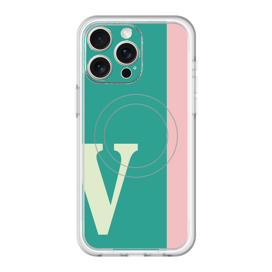 スリムプロテクションプレミアムケース with MagSafe［ オリジナル - initial color line - V green ］