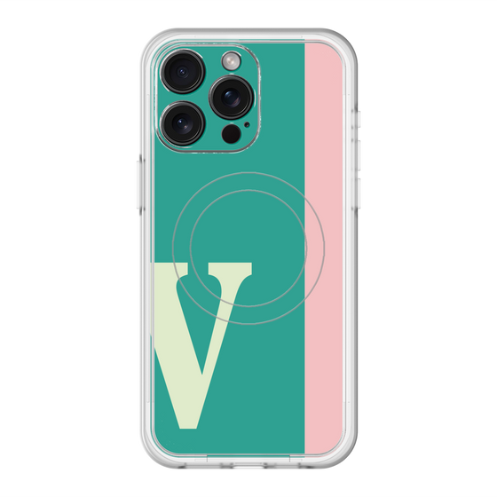 スリムプロテクションプレミアムケース with MagSafe［ オリジナル - initial color line - V green ］