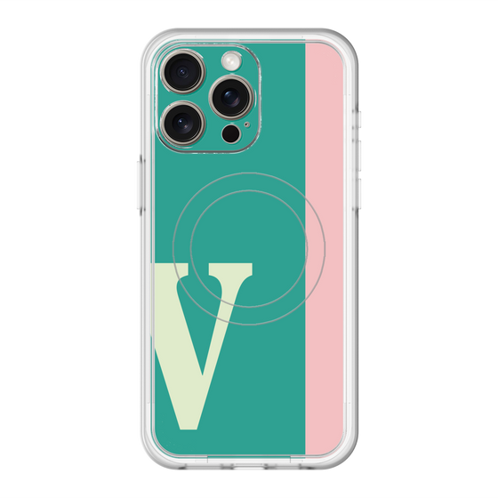 スリムプロテクションプレミアムケース with MagSafe［ オリジナル - initial color line - V green ］