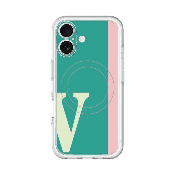 スリムプロテクションプレミアムケース with MagSafe［ オリジナル - initial color line - V green ］