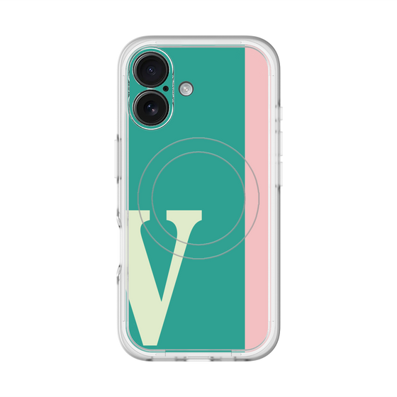 スリムプロテクションプレミアムケース with MagSafe［ オリジナル - initial color line - V green ］