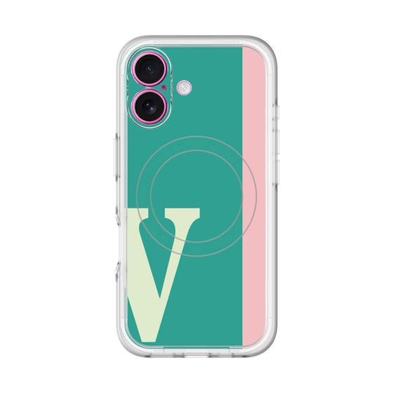 スリムプロテクションプレミアムケース with MagSafe［ オリジナル - initial color line - V green ］